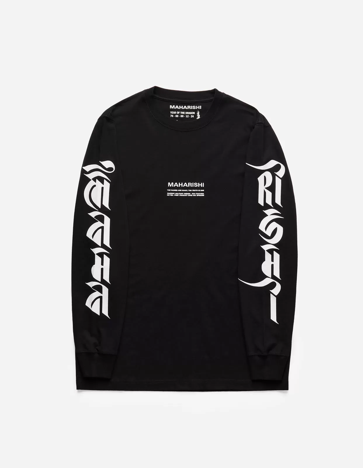 1255 Tibetan Sanskrit LS T-Shirt Black