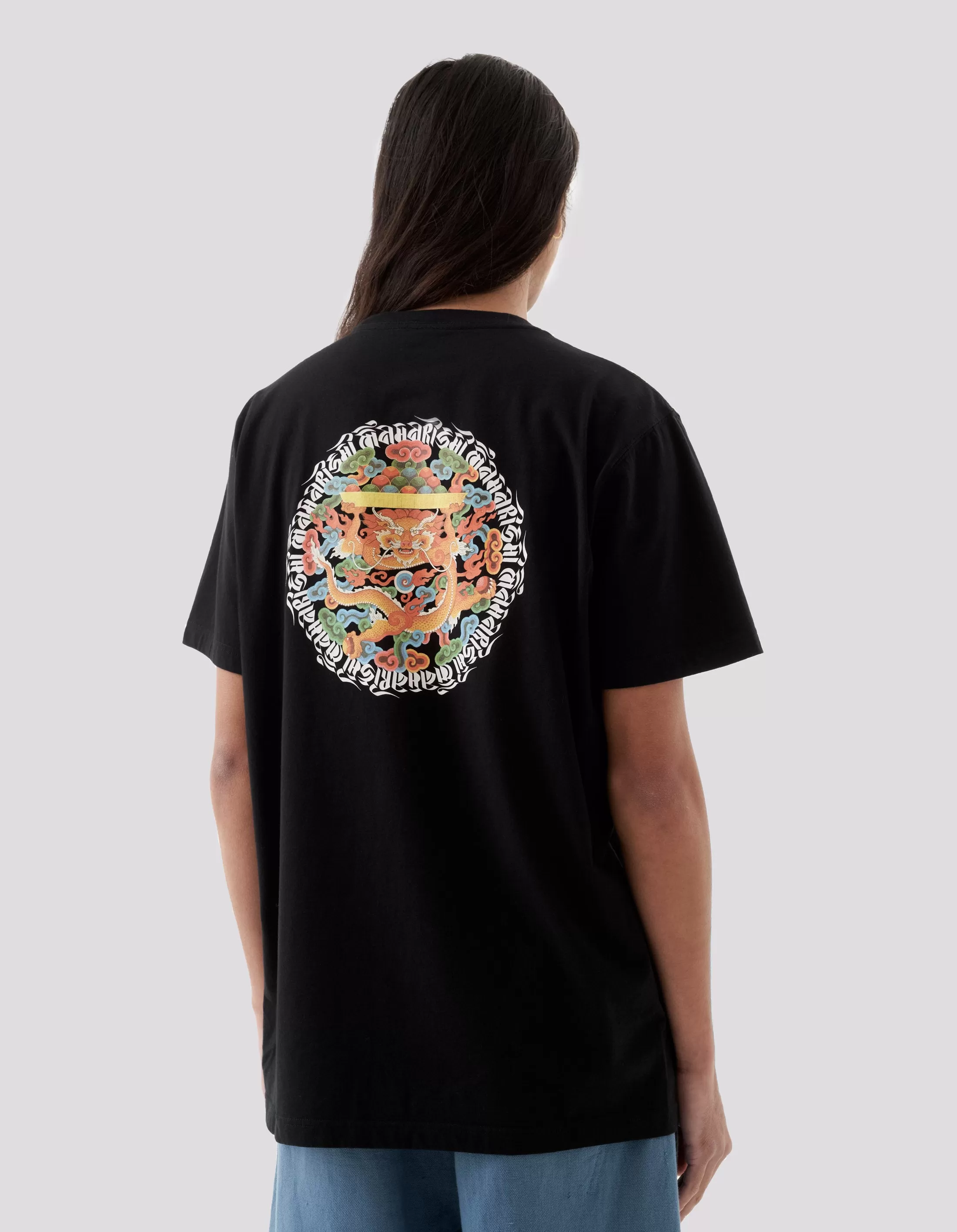 1261 Abundance Dragon Circle T-Shirt Black