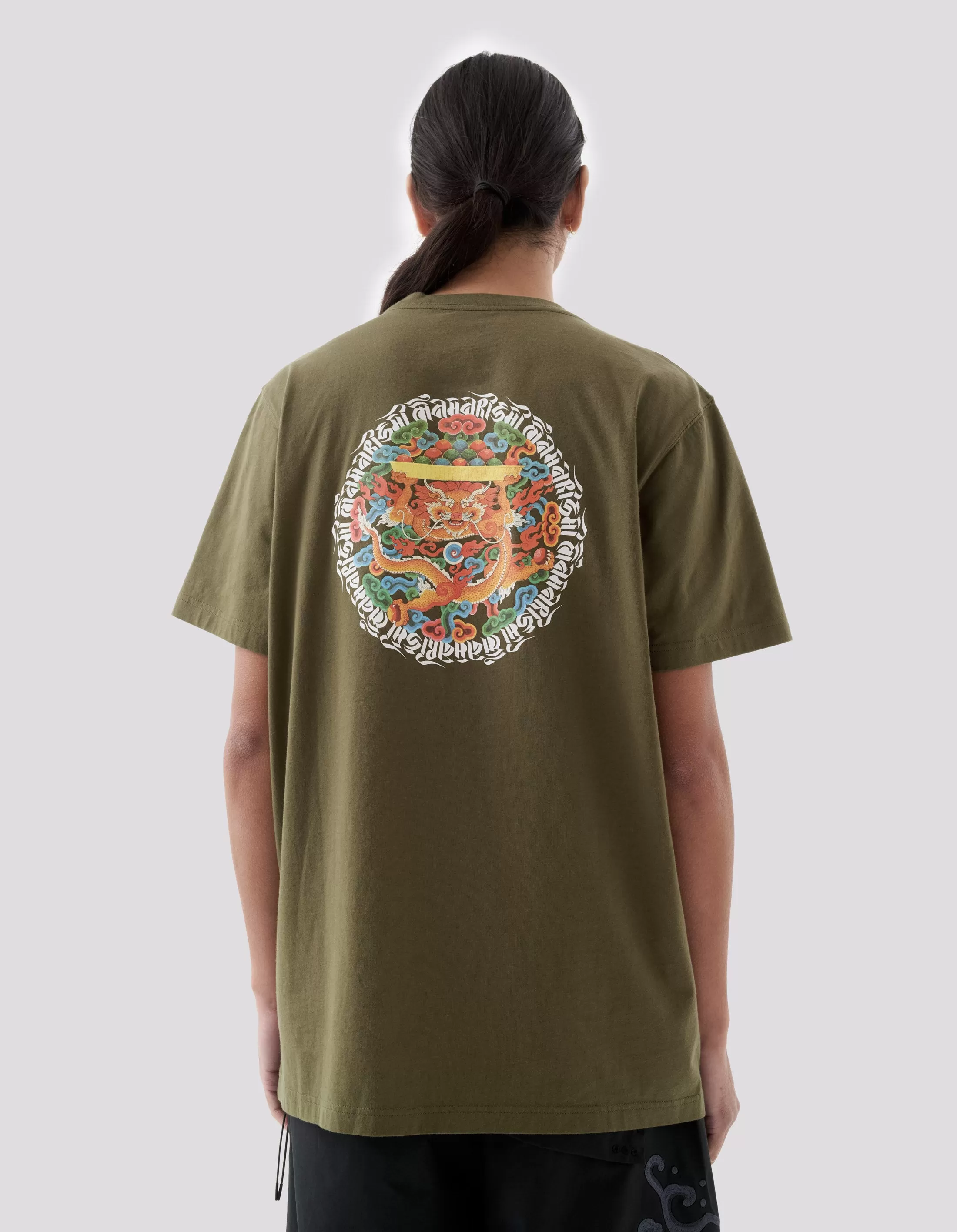 1261 Abundance Dragon Circle T-Shirt Olive