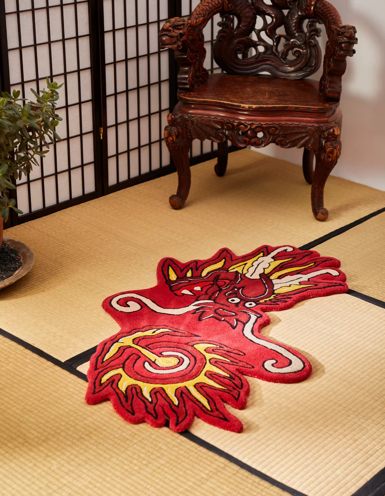 1270 Original Dragon Head Rug Red