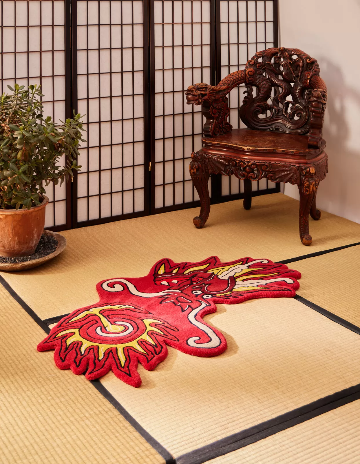 1270 Original Dragon Head Rug Red