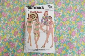 1970s Bikini and Cover Up Sewing Pattern Butterick 6149, Complete, Bust 32.5"