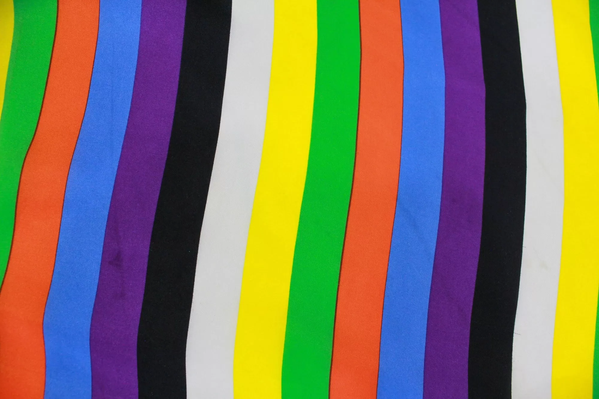 1970s Striped Silk Scarf, Bold Colours