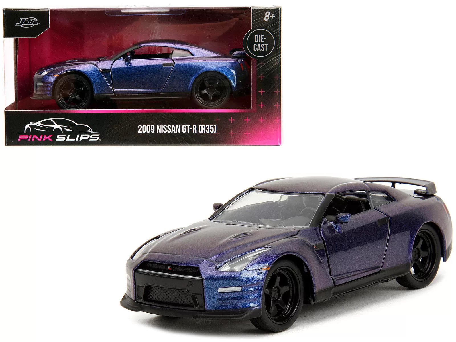 2009 Nissan GT-R (R35) Purple Metallic Pink Slips Series 1/32 Diecast Model Car by Jada