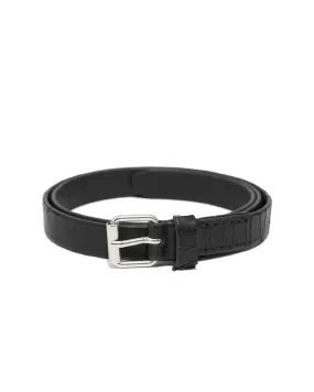 3 cm Belt Laser Crack Black Leather