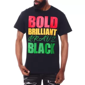 3Forty Inc Men Bold Brilliant Brave T-Shirt (Black)