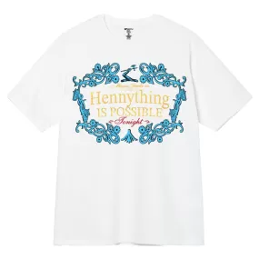 3Forty Inc Men Hennything is Possible T-Shirt (White Glitter)