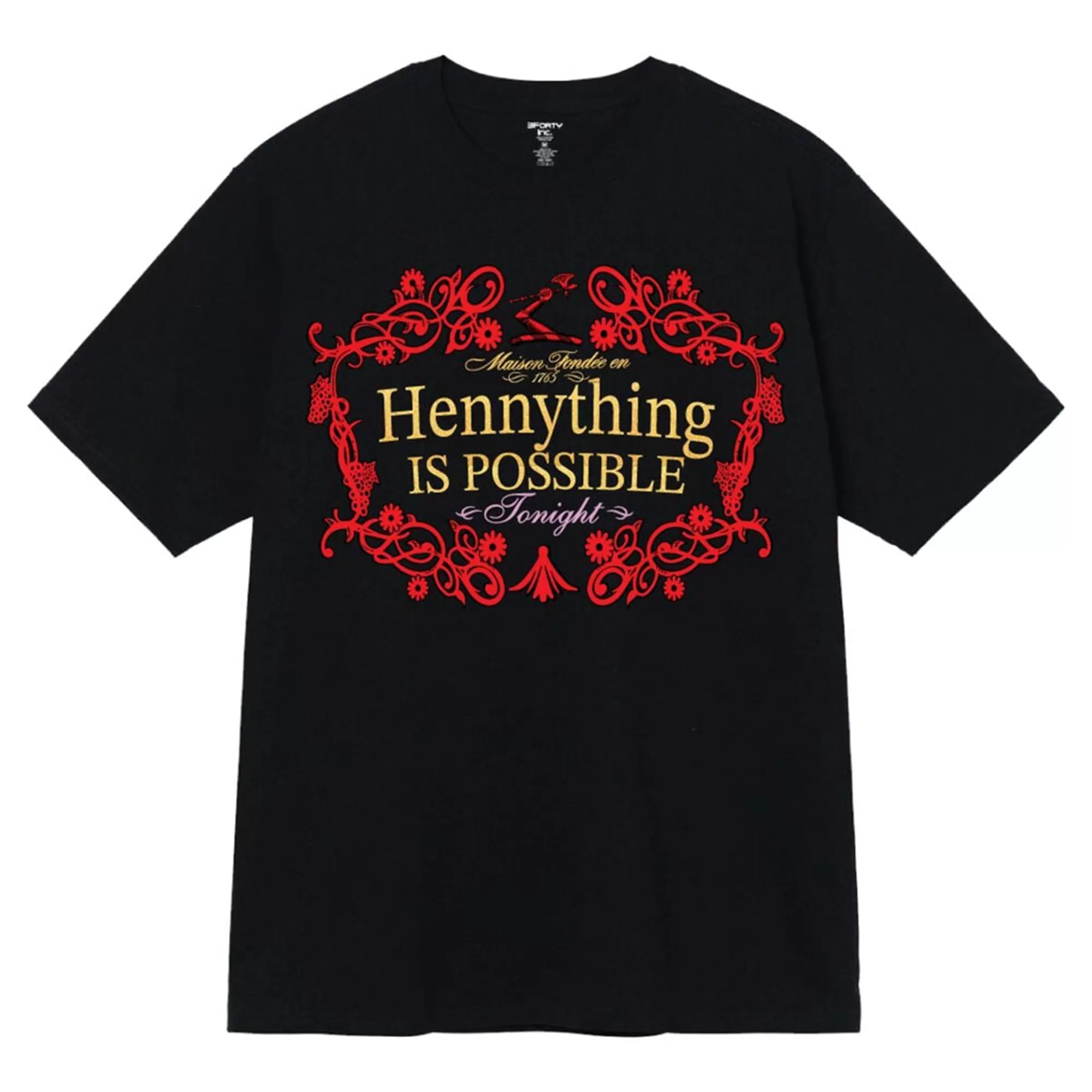 3Forty Inc Men Hennything is Possible T-Shirt (White Glitter)