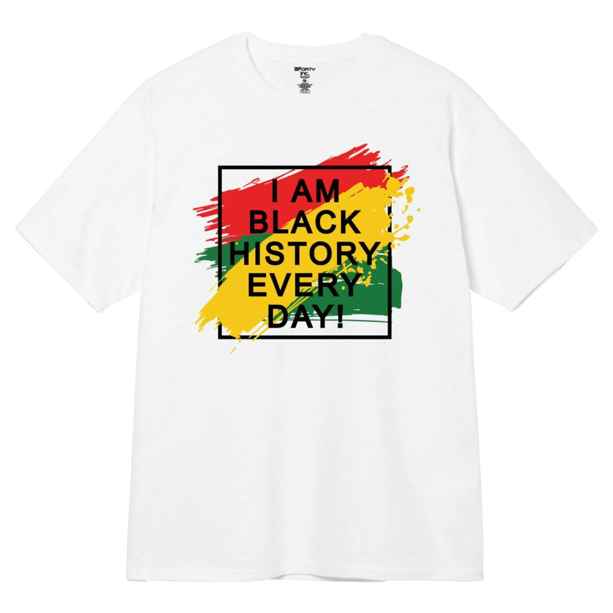 3Forty Inc Men I Am Black History Every Day Tee (White)