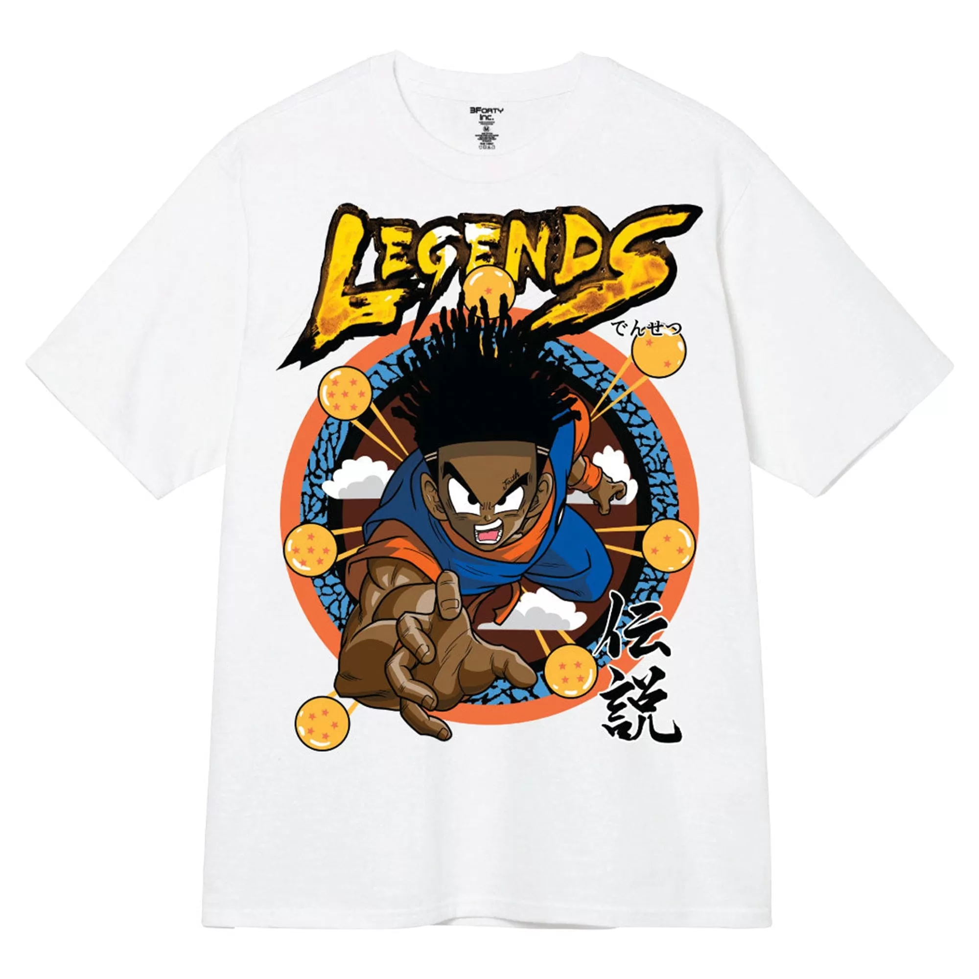 3Forty Inc Men Legends Anime T-Shirt (White)