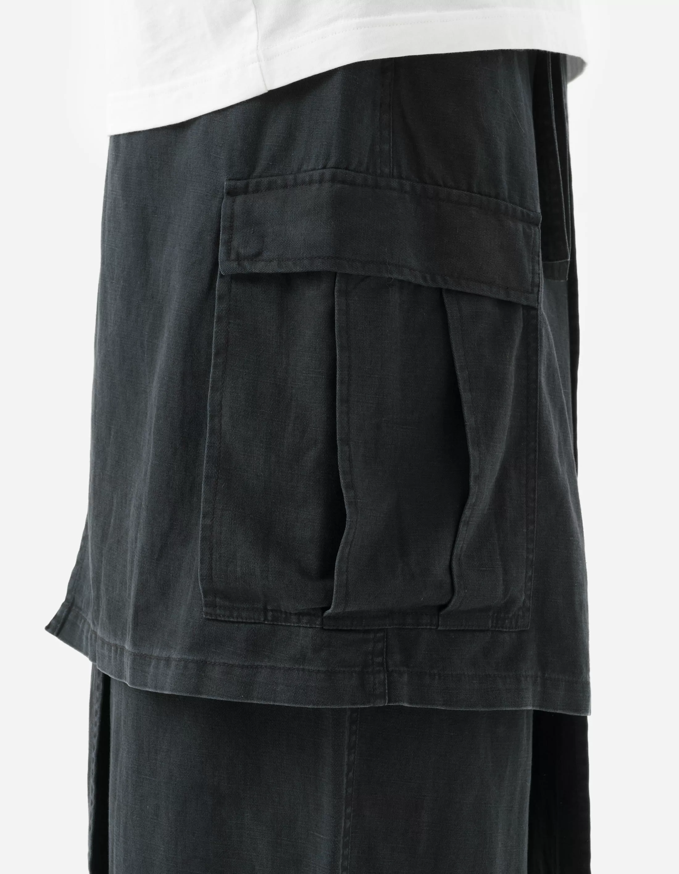 4588 Asym Cargo Hakama Pants Black