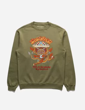 5015 Abundance Dragon Crew Sweat Olive OG-107F