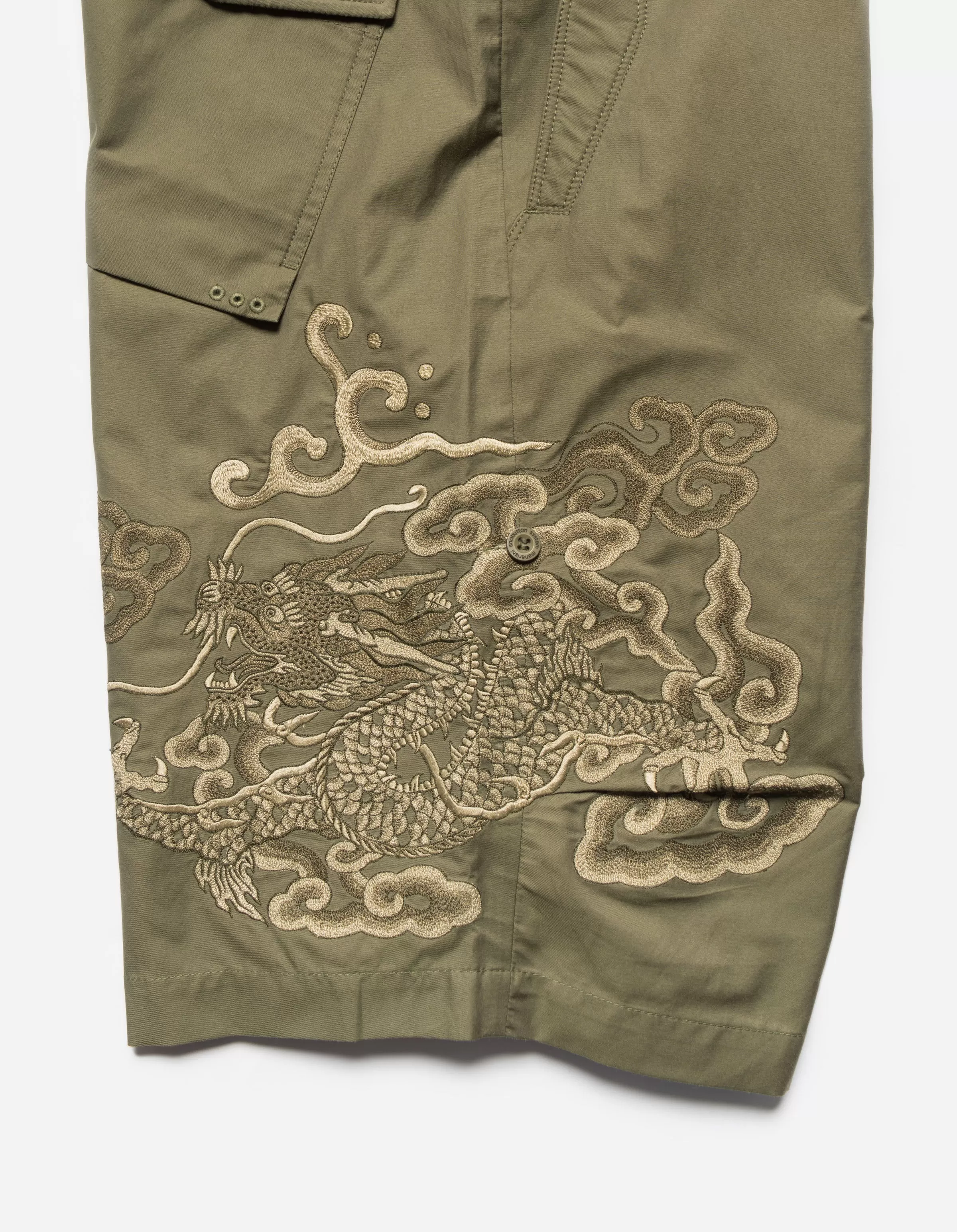 5128 Cloud Dragon Embroidered Snoshorts Olive OG-107F