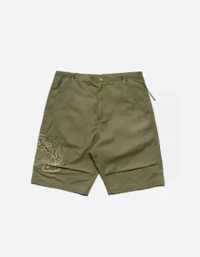 5128 Cloud Dragon Embroidered Snoshorts Olive OG-107F