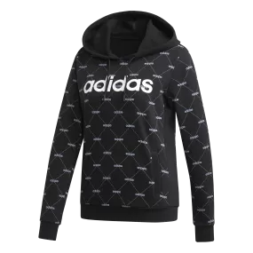 Adidas Womens Linear Graphic Hoody- Black