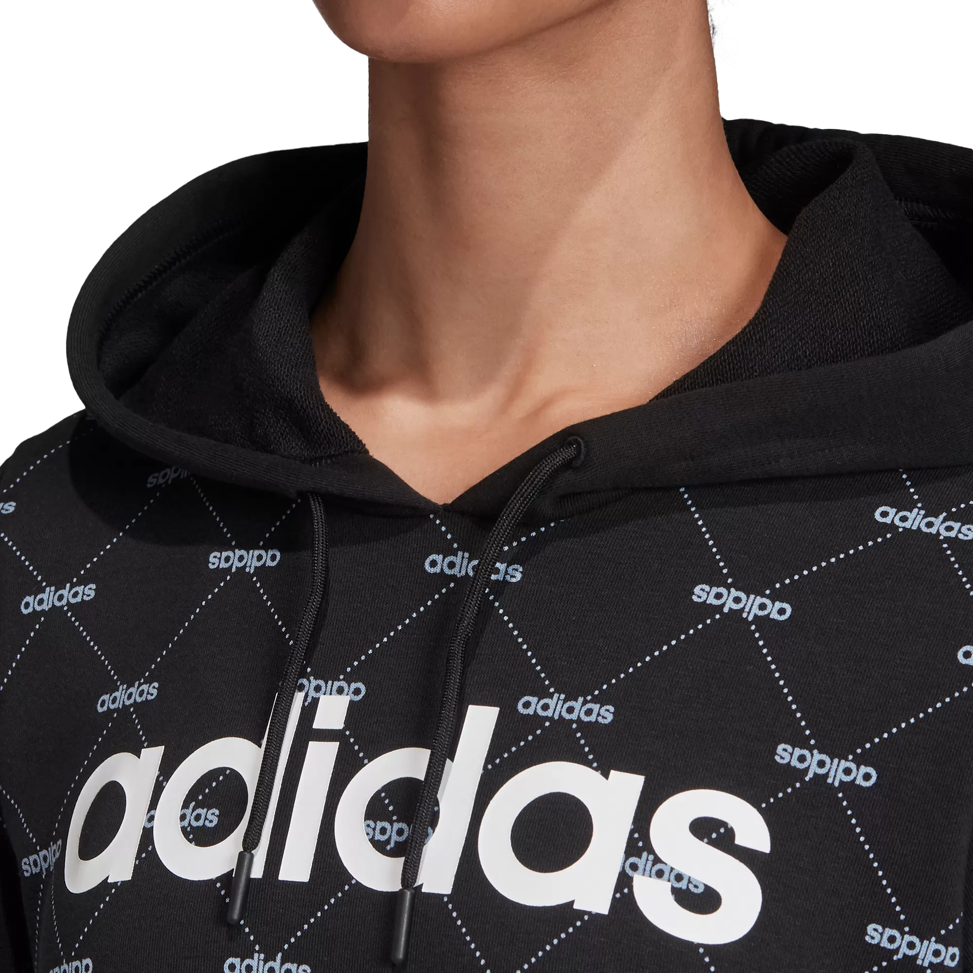 Adidas Womens Linear Graphic Hoody- Black