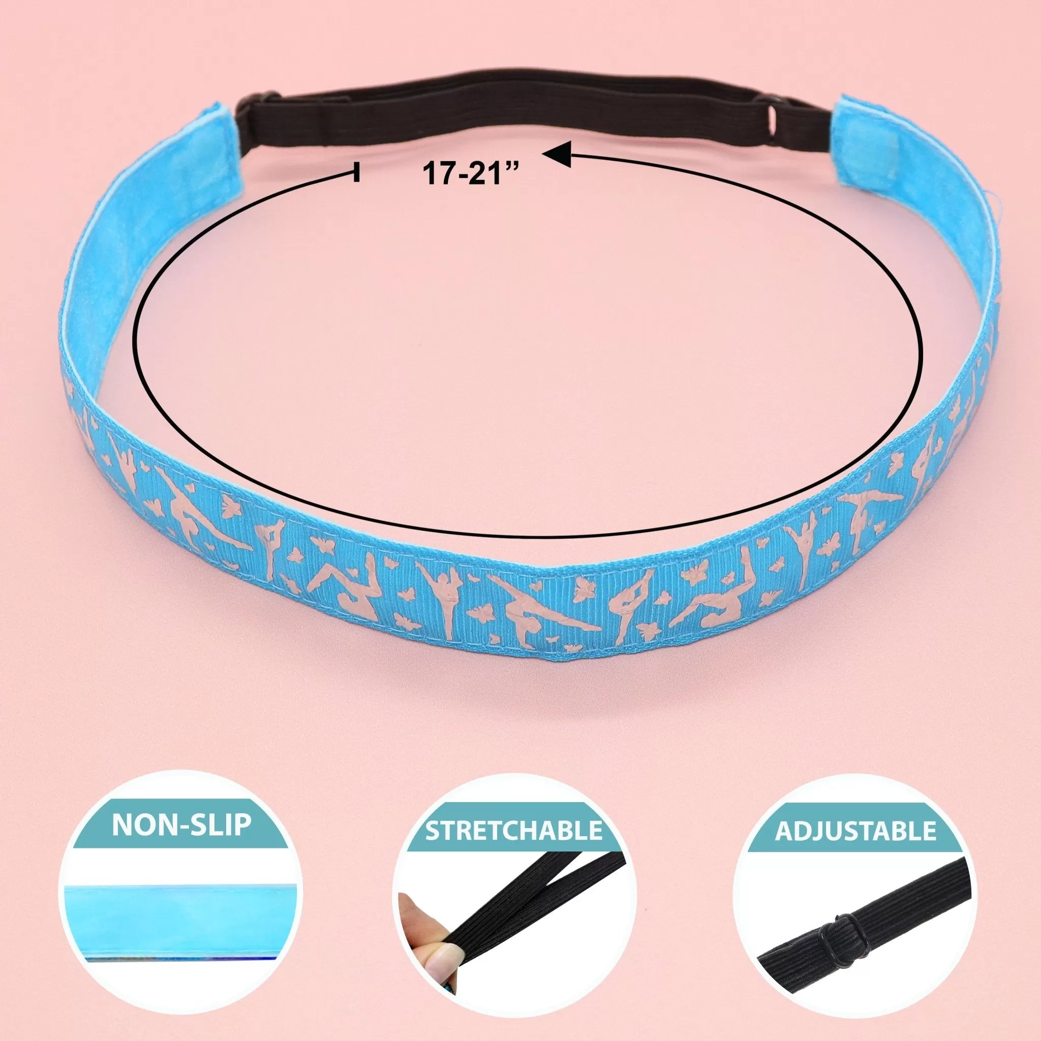 Adjustable No Slip Gymnastics Headbands - 4 Pack