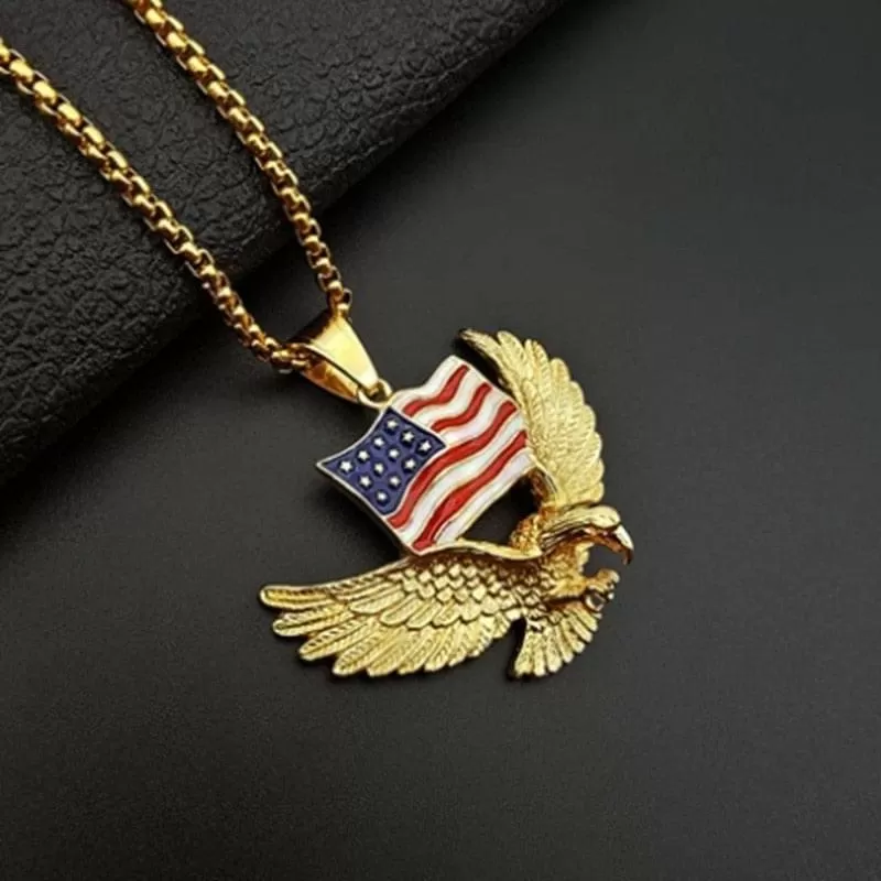 American Eagle Necklace /  American Flag Necklace / American Flag Jewelry