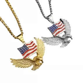 American Eagle Necklace /  American Flag Necklace / American Flag Jewelry