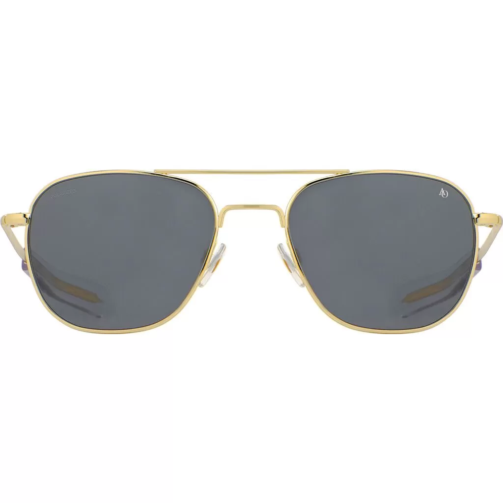 American Optical Big Original Pilot Sunglasses Bayonet | Gold/Polarized Nylon