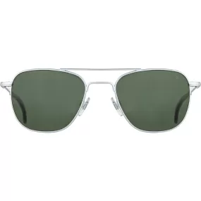 American Optical Big Original Pilot Sunglasses Standard | Matte Silver/Nylon Green