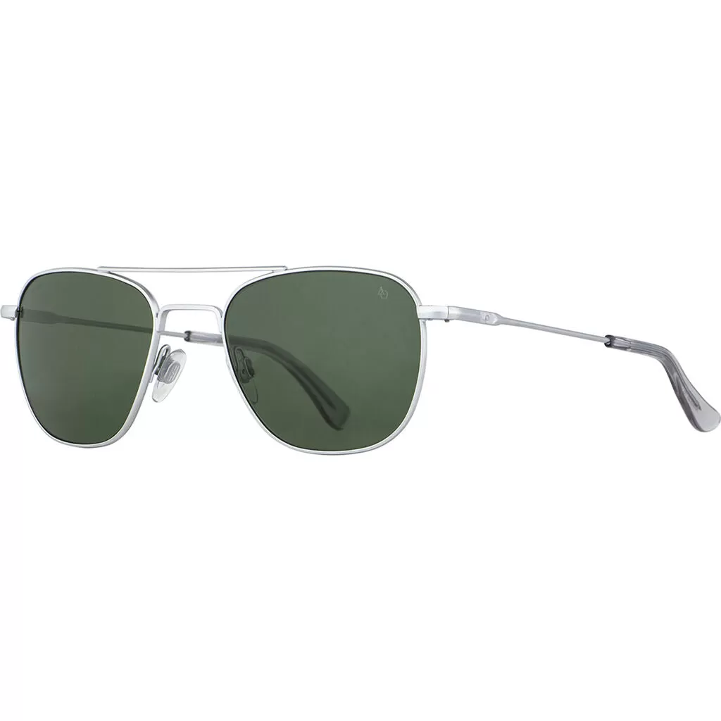 American Optical Big Original Pilot Sunglasses Standard | Matte Silver/Nylon Green