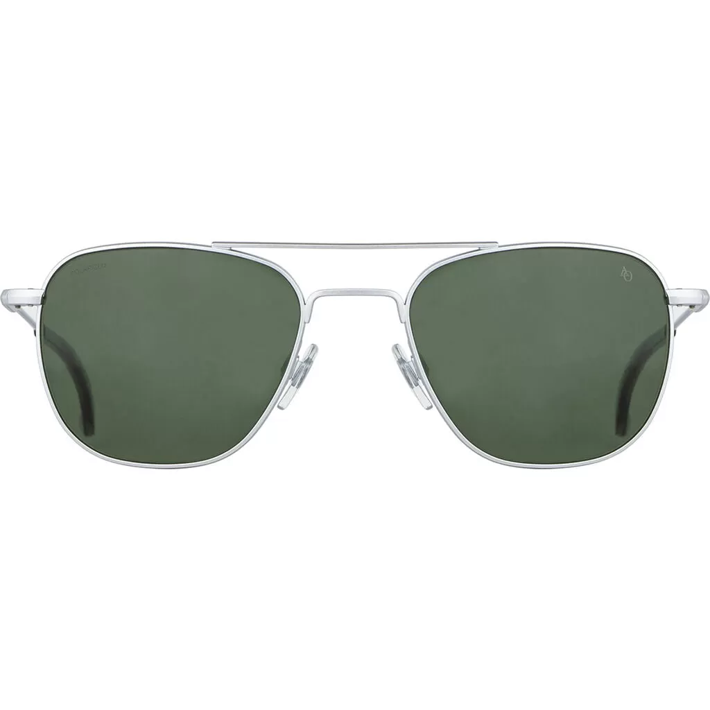 American Optical Big Original Pilot Sunglasses Standard | Matte Silver/Nylon Green