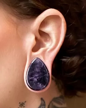 Amethyst Teardrop Plugs