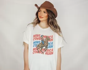 Amy Anne Apparel Women's Make America Cowboy Again T-Shirt