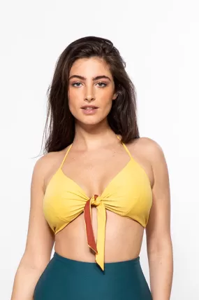 Anna - Reversible Bikini top Yellow & Clay