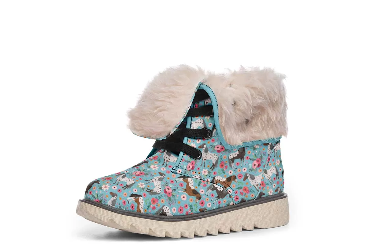 Appaloosa Horse Flower Polar Vibe Boots