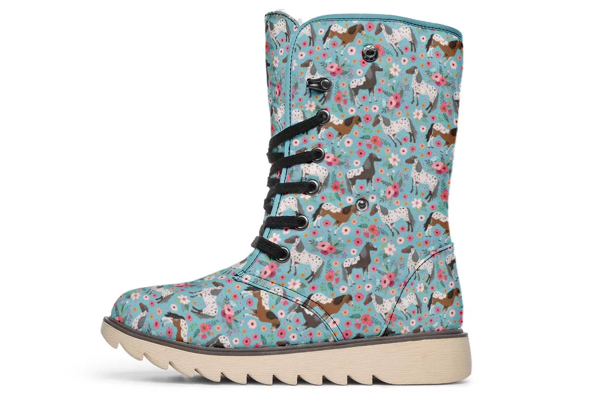 Appaloosa Horse Flower Polar Vibe Boots