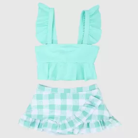 Aqua Checkered Bikini