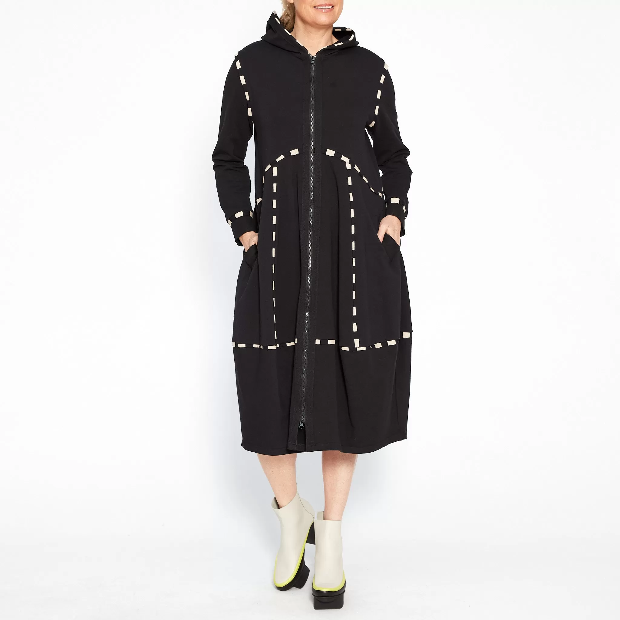 Archer Black Coat with Stripe