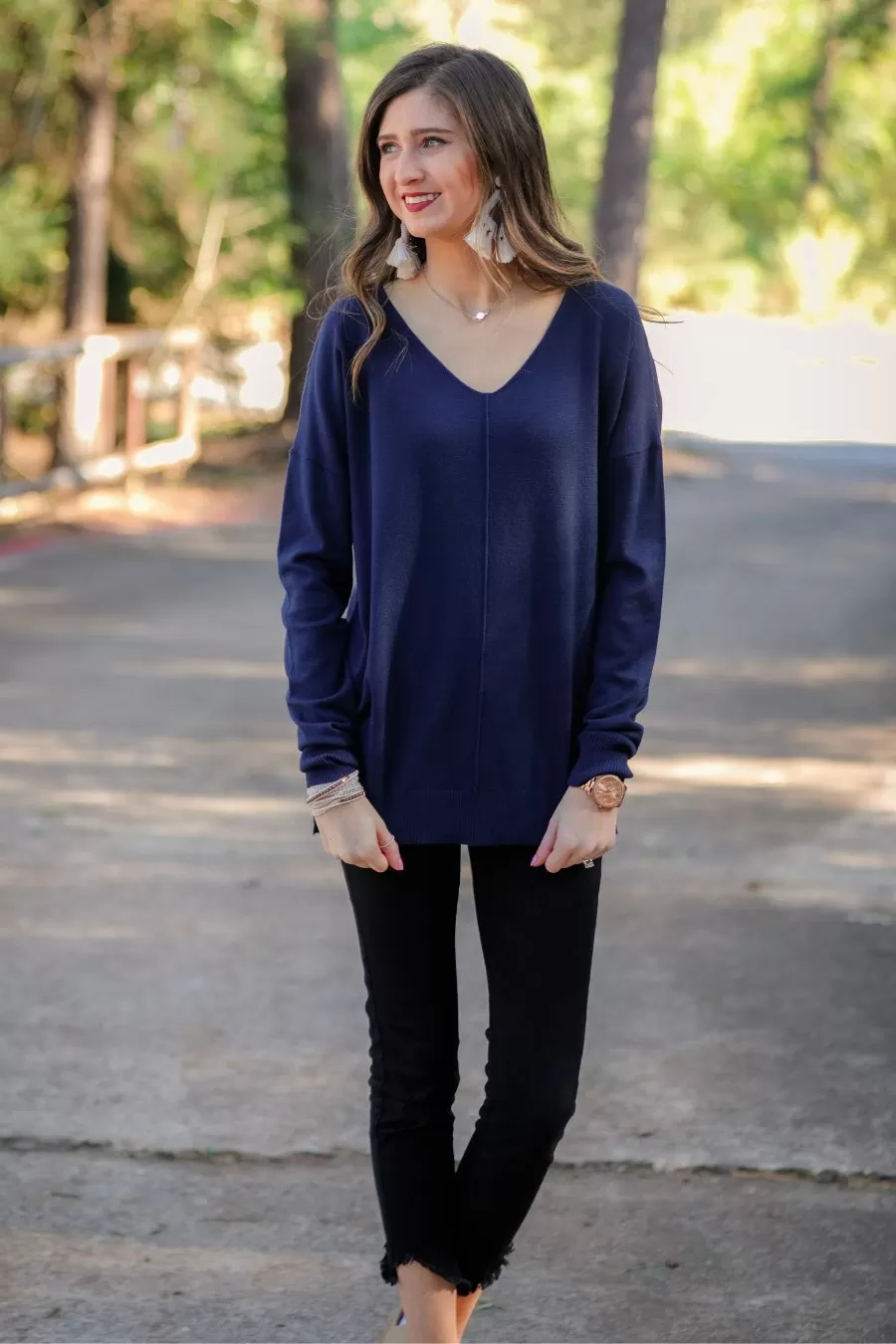 Arianna V-Neck Lightweight Sweater