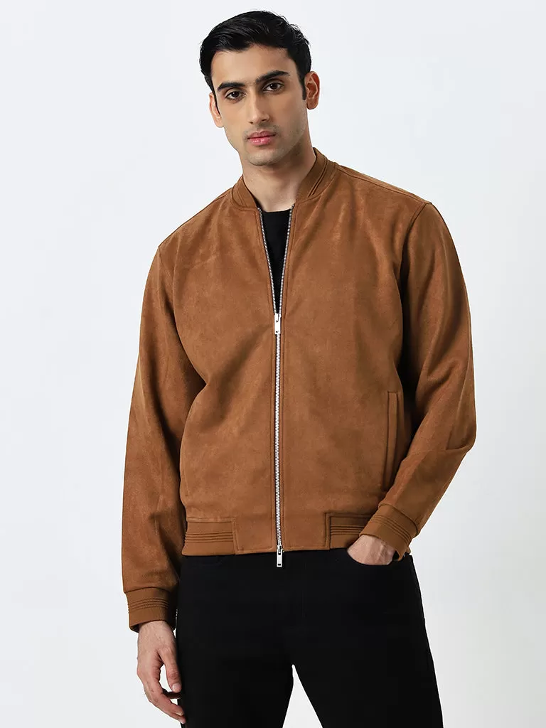 Ascot Tan Suede-Finish Relaxed-Fit Jacket