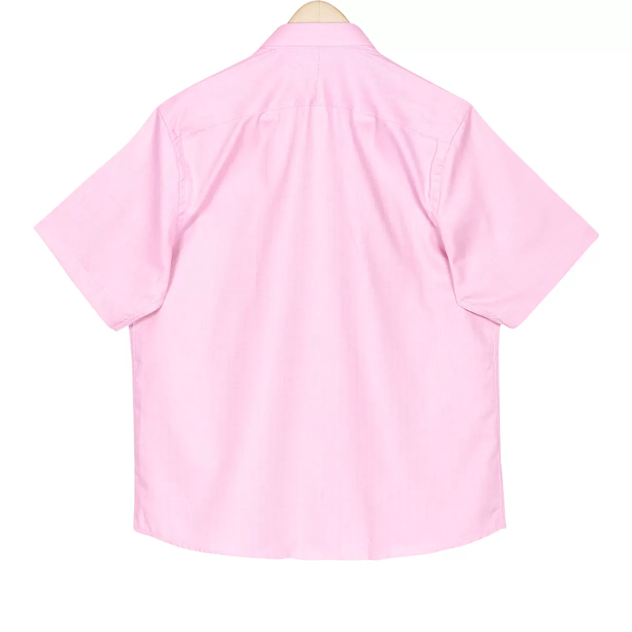 Baby Pink Herringbone Half Sleeve Giza Cotton Shirt