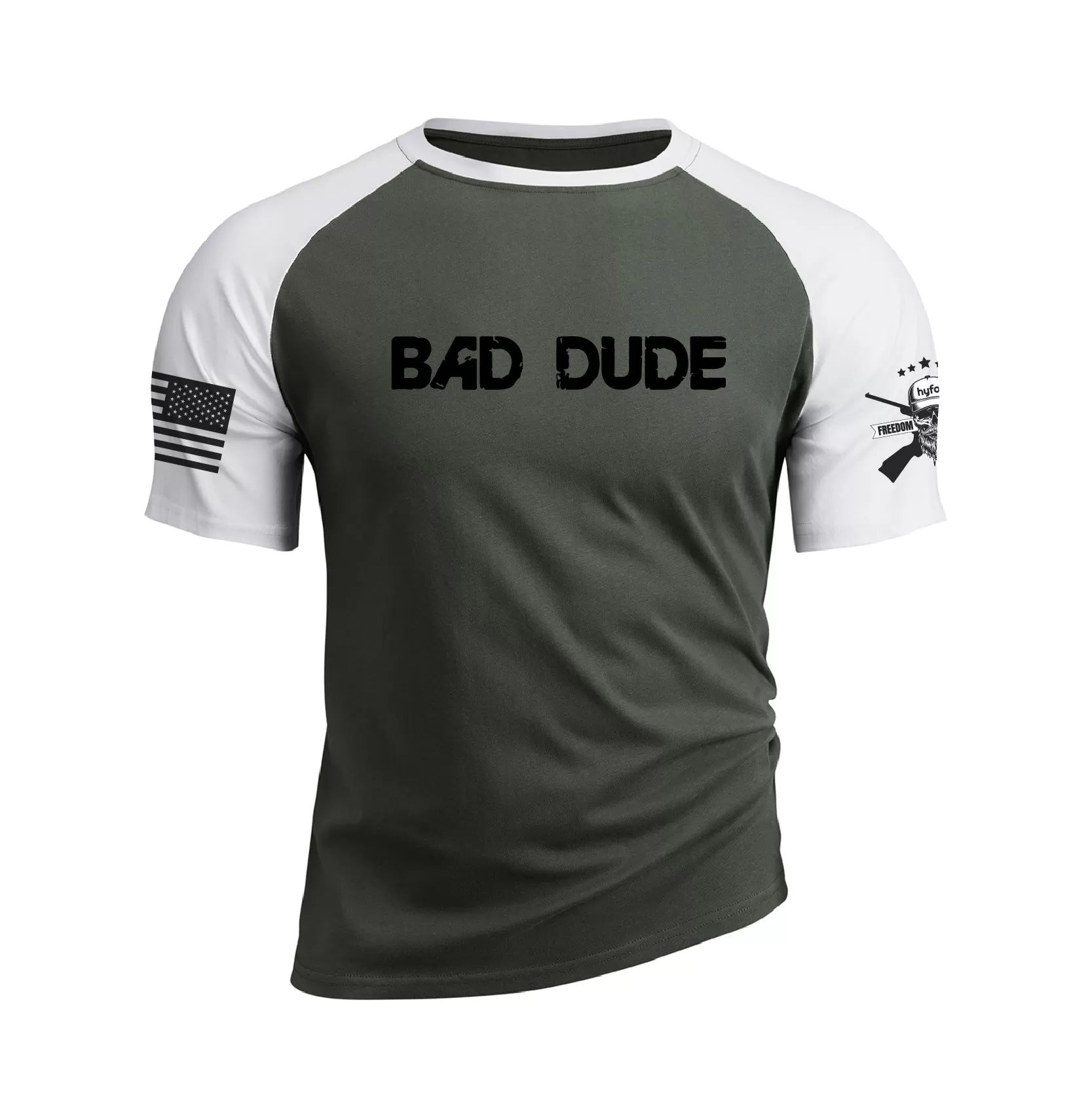 BAD DUDE RAGLAN GRAPHIC TEE