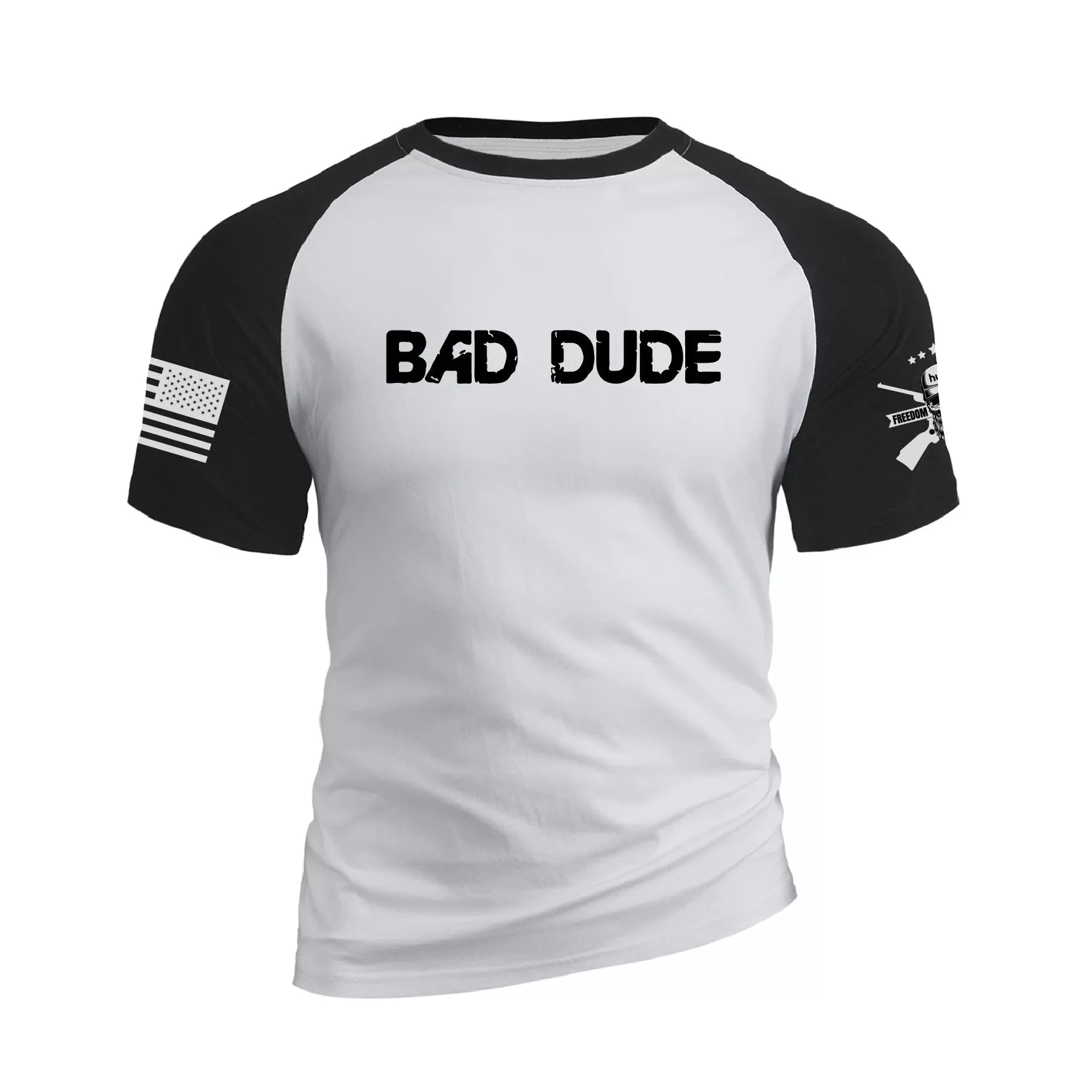 BAD DUDE RAGLAN GRAPHIC TEE