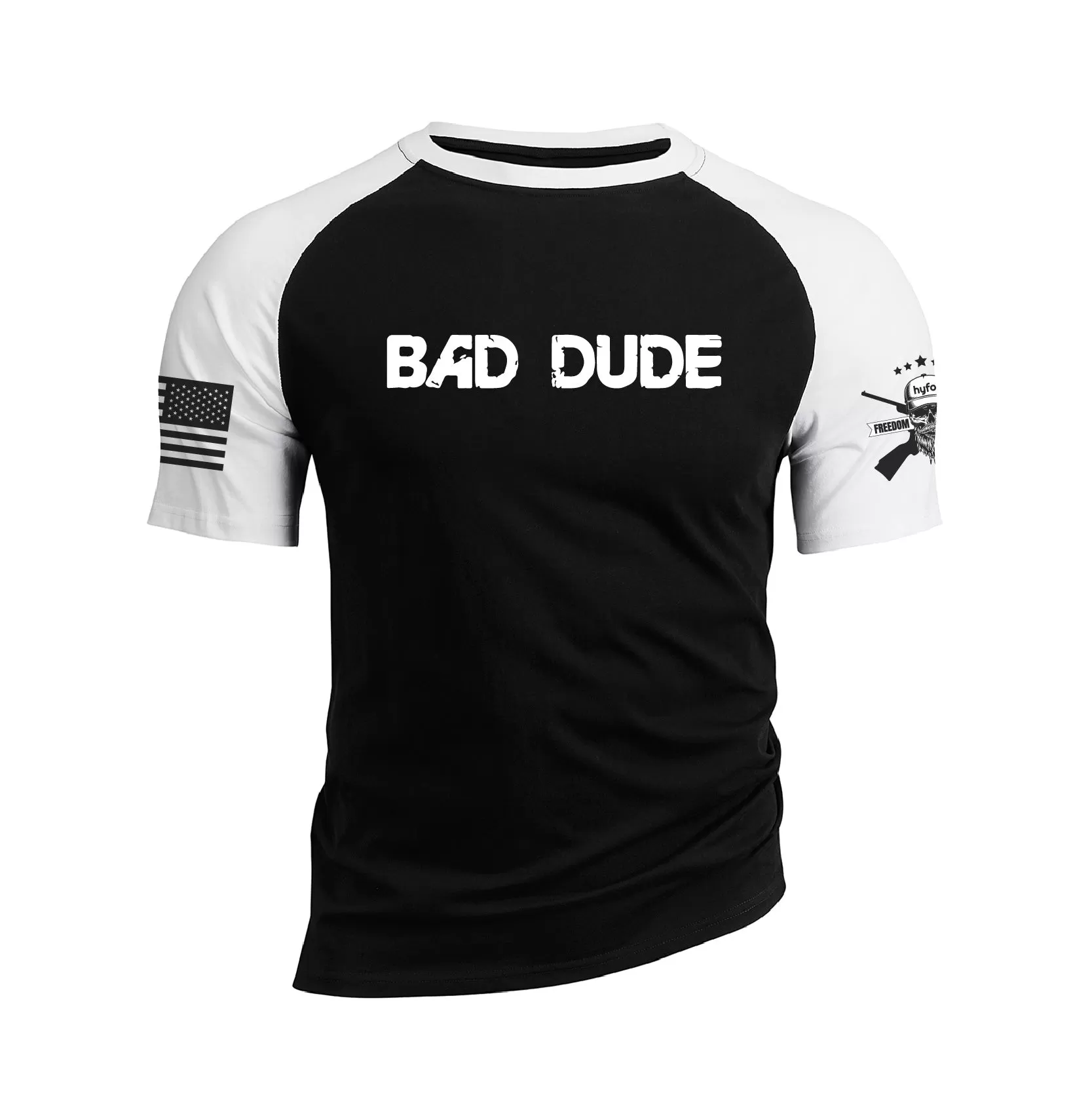 BAD DUDE RAGLAN GRAPHIC TEE