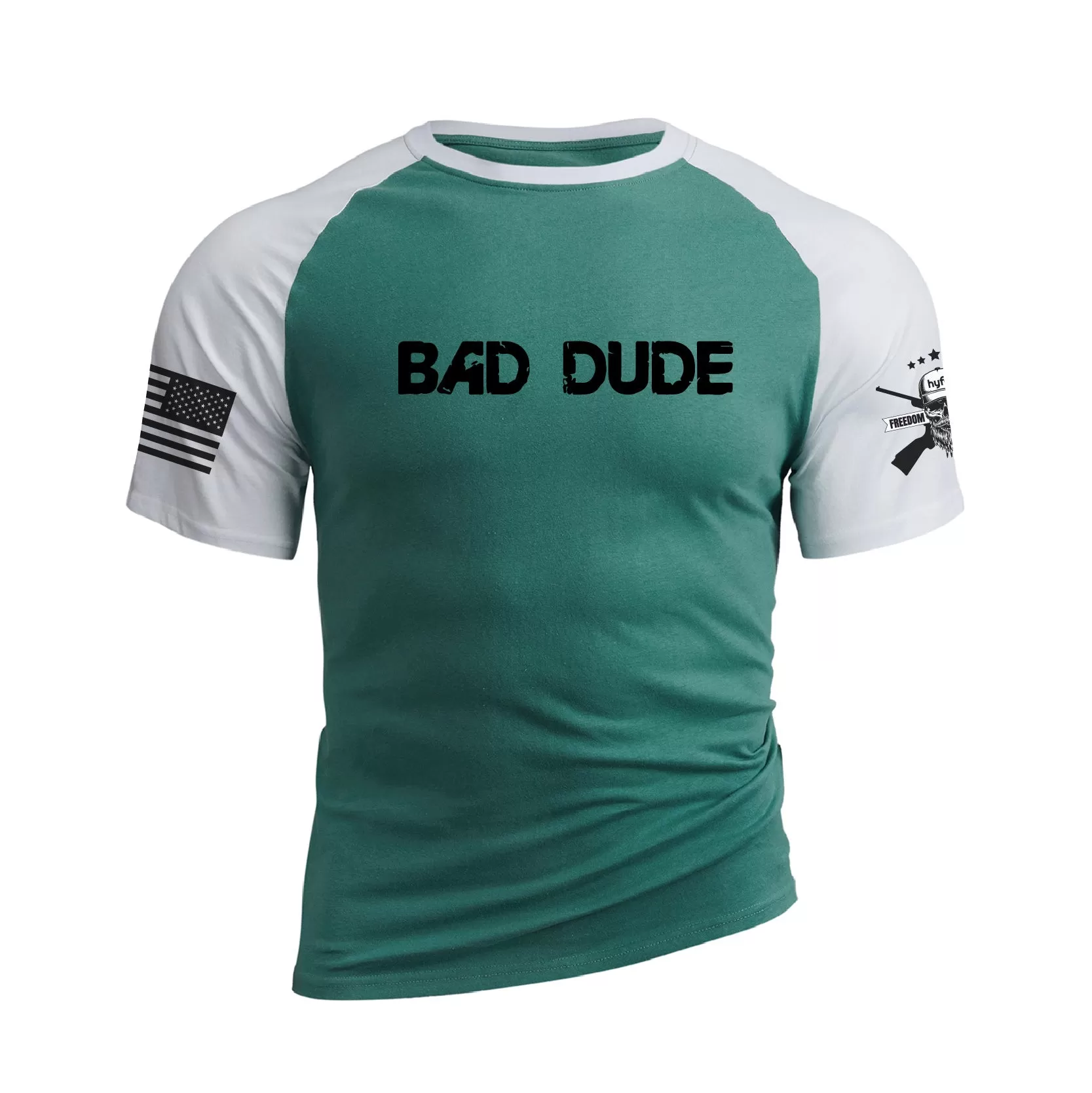 BAD DUDE RAGLAN GRAPHIC TEE