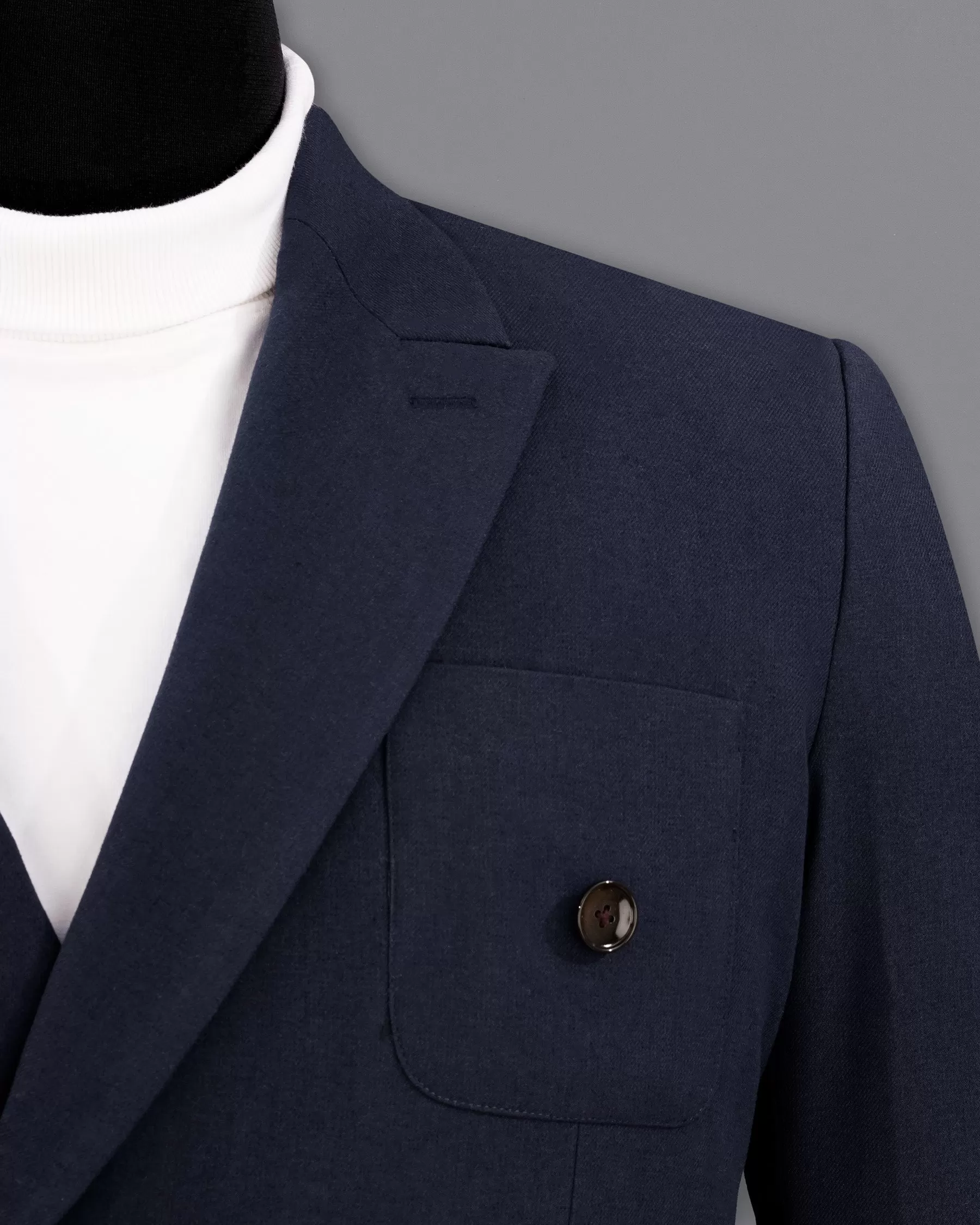 Baltic Navy Blue Wool Rich Double Breasted Sports Blazer