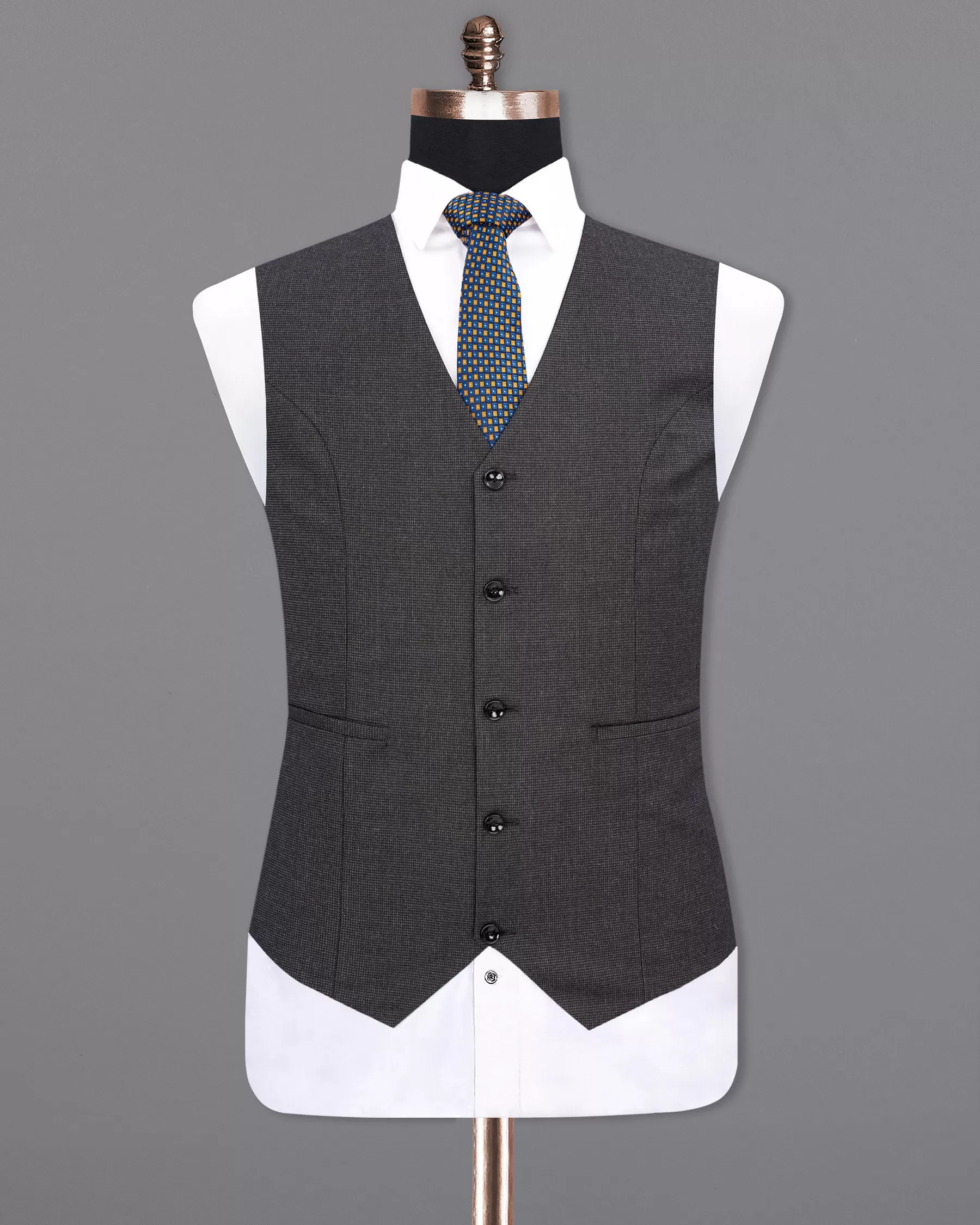 Baltic Sea Grey Textured Waistcoat