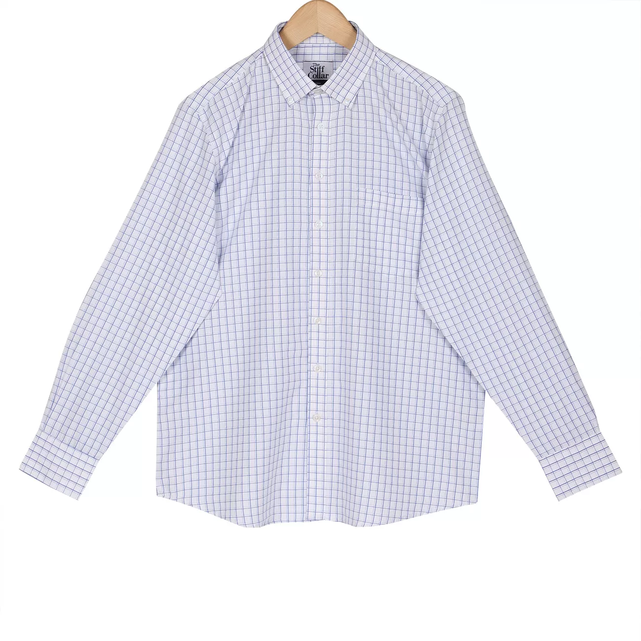 Barboni Blue Checks Button Down Non Iron Shirt