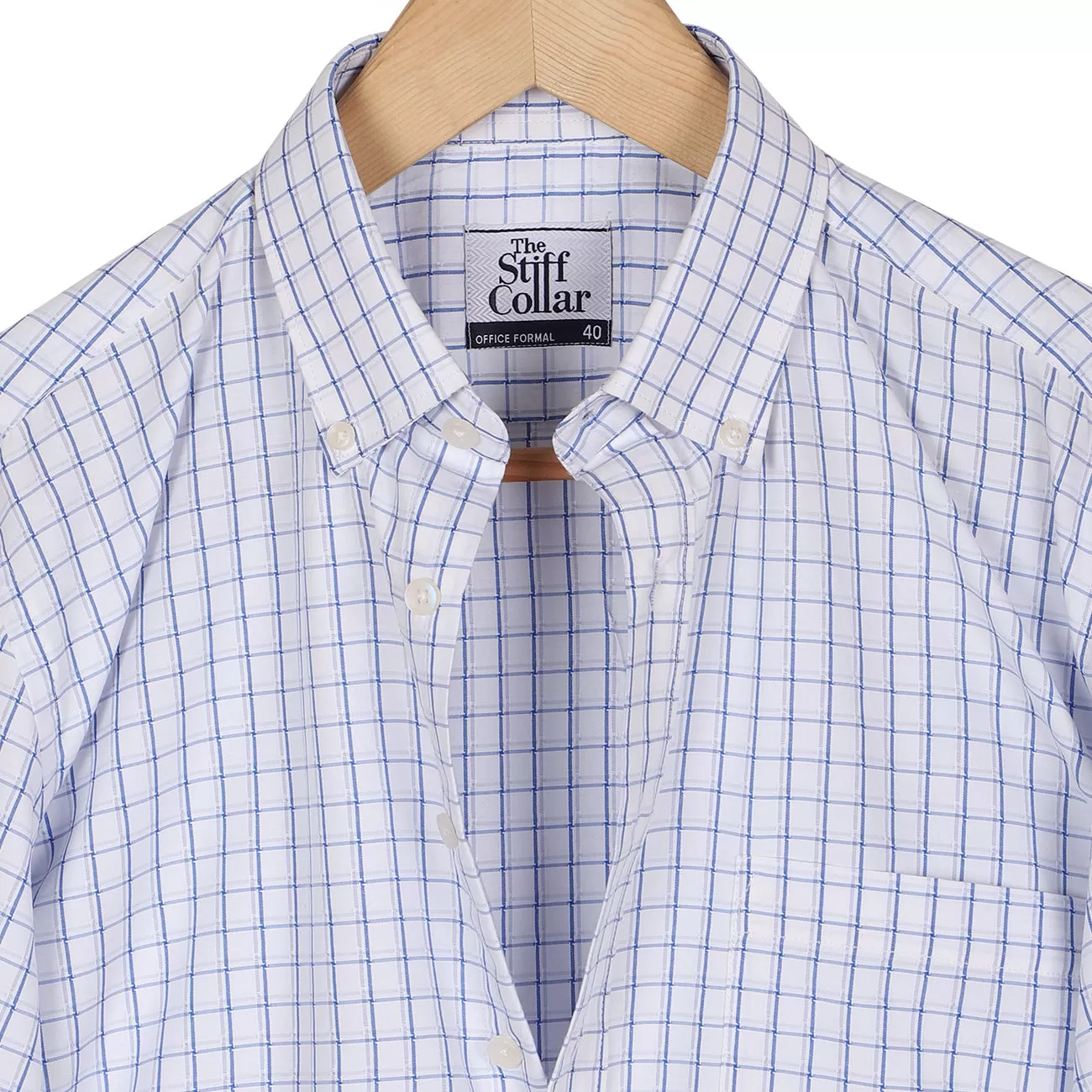 Barboni Blue Checks Button Down Non Iron Shirt