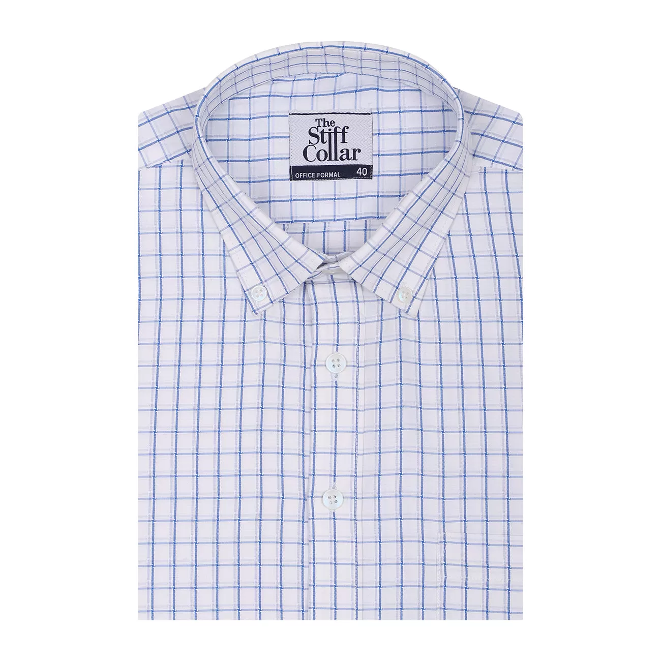 Barboni Blue Checks Button Down Non Iron Shirt