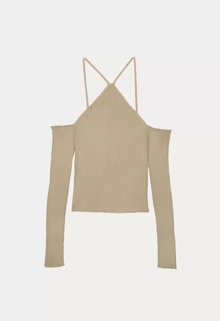 Bardot Neckline With Thin Straps Top