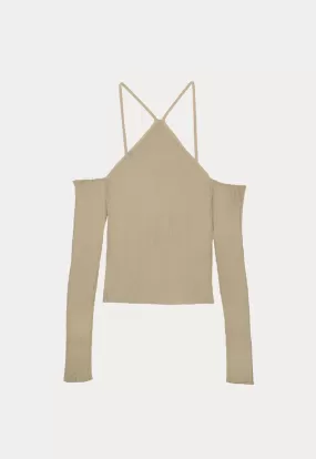 Bardot Neckline With Thin Straps Top