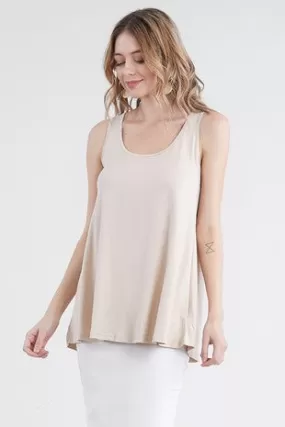 Basic Loose Fit Tank Top- Taupe