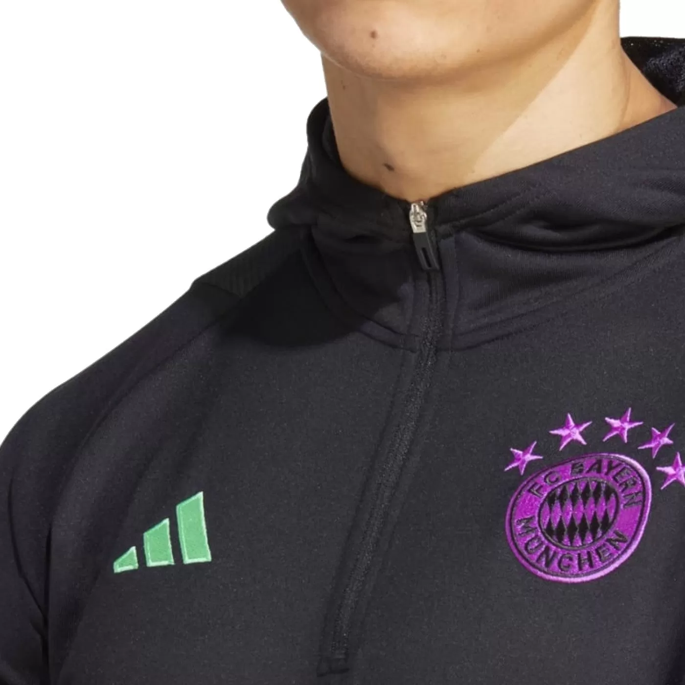 Bayern Munich black hooded training technical tracksuit 2023/24 - Adidas